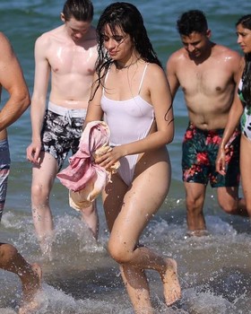 Camila Cabello Hits the Beach in a Bathing Suit that Makes Dreams Come True